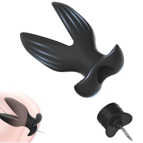 BDSMYEE Hohl Anal Expander mit Stecker, Schwarz Anal Expansion Spekulum, Silikon Analplug Buttplug Vagina Dilatator Prostata Massage Einlauf anal tunnel plug Sexspielzeug für Frauen Manner Paare (L)
