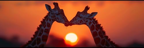 Peinture Diamant 5D DIY Grand Format 60x180cm Kit Anti-Stress Broderie Diamant Girafe Adulte