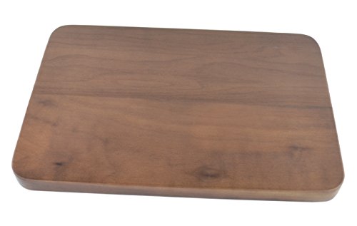 Samyo Black Walnut Solid Wood Rectangular Tableware Serving Tray Handcrafted Decorative Trays Food Tray Serving Platters for Coffee Wine Cocktail Fruit Meals (Middle Size)