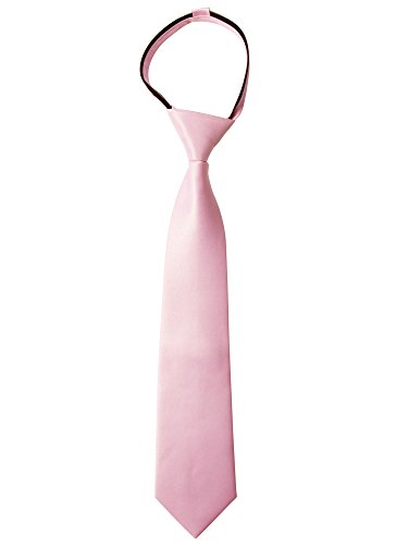 Spring Notion Boys' Satin Zipper Necktie Light Pink Medium