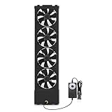 AMCHIXIN 25.6-27.6 Inch Vertical Window Exhaust Fan for Sliding Windows – Securely Fit Top and Bottom Frame Tool-Free Setup with Variable Speeds for Living Rooms Hot Areas Smoky Spaces(Black)