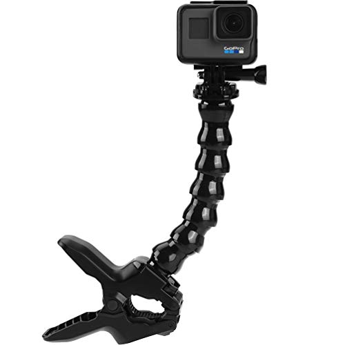 ALLCACA Clamp Mount Jaws Flex Clamp Mount with Adjustable Neck for Gopro Hero Sport Video Camera, Black