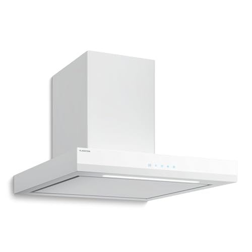 Klarstein Velaire Hotte Aspirante 60 cm - Hotte Murale Silencieuse, 600 m³/h, A++, Commandes Tactiles, LED, Filtre Charbon, 3 Vitesses, Cuisine Moderne, Blanc