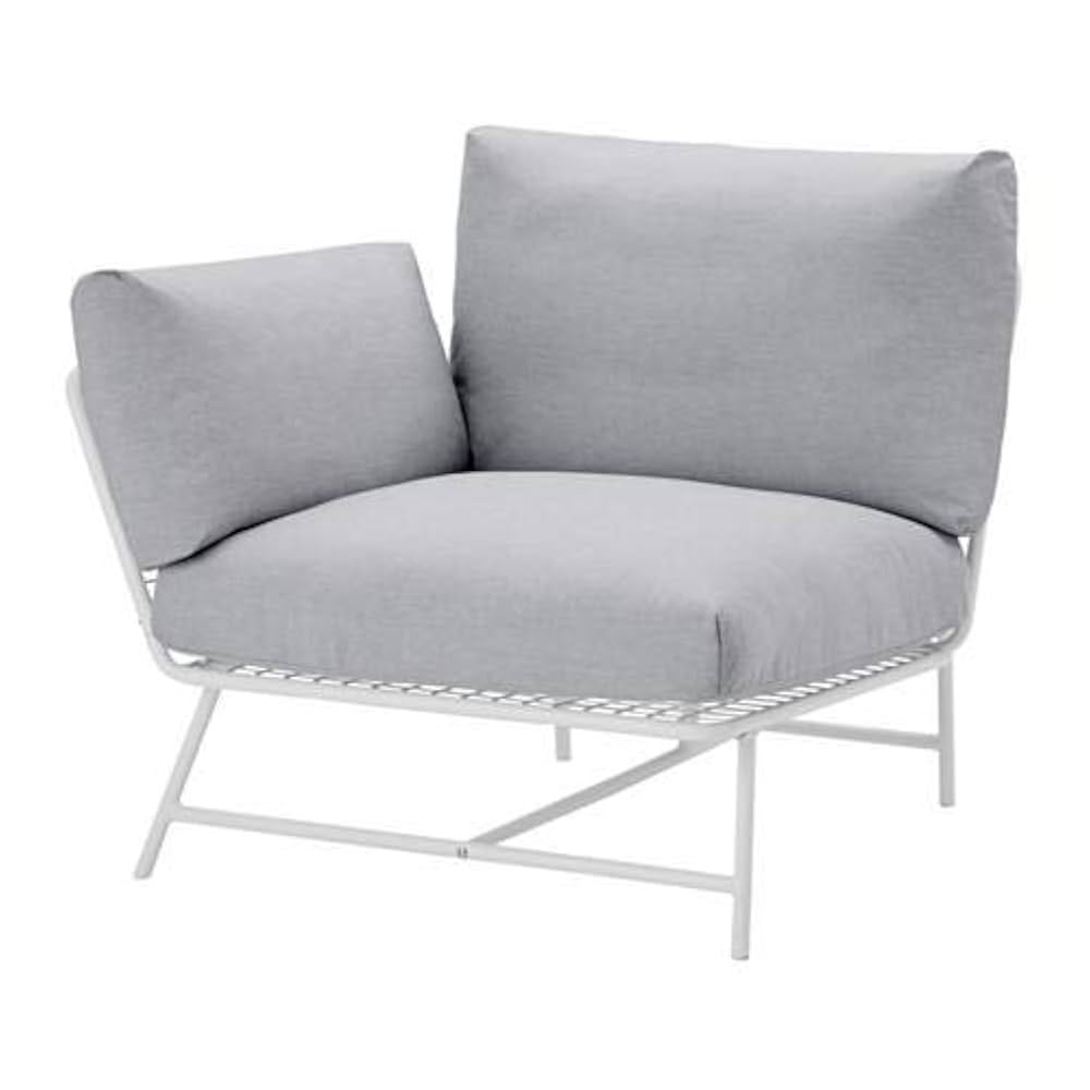 IKEA PS 2017 Corner easy chair with cushions, white, grey