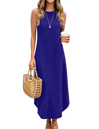 Halife Women's Summer Sleeveless Halter Maxi Dress