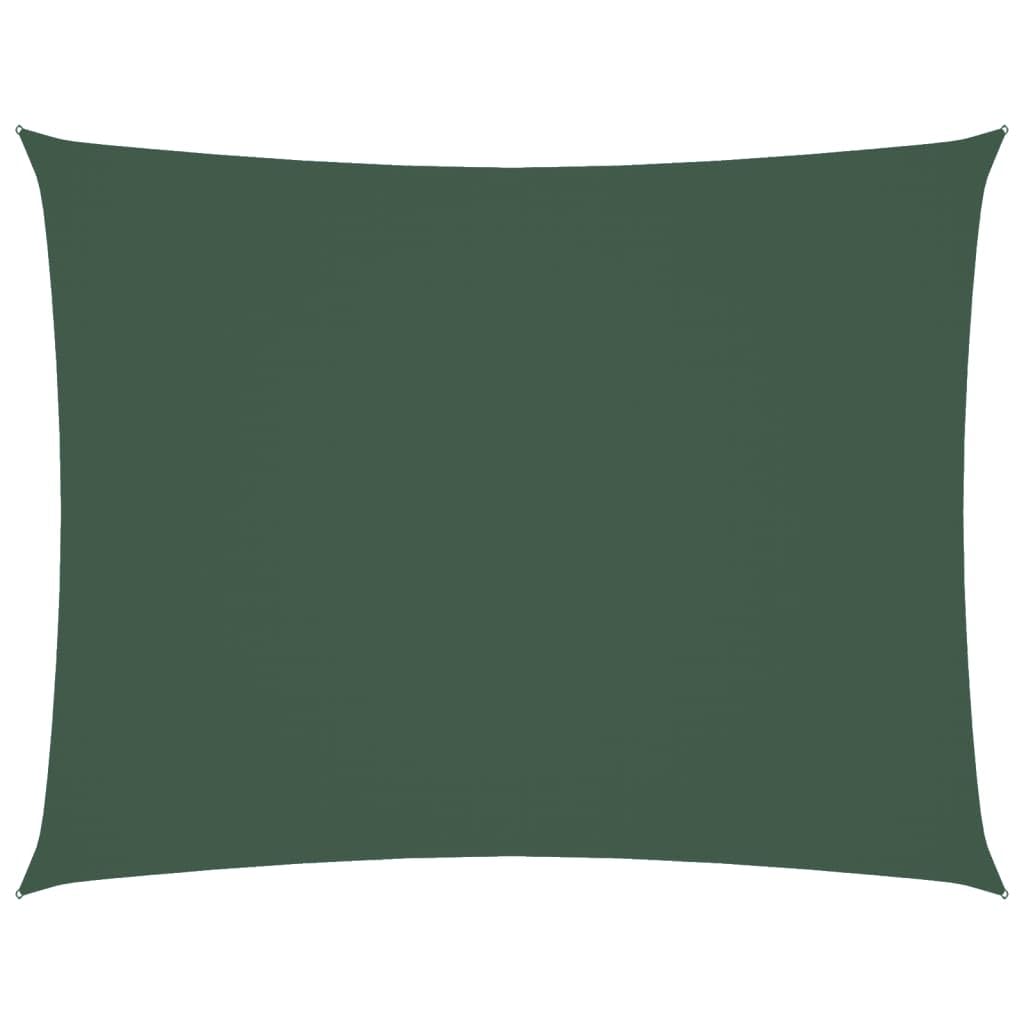 Voile d'ombrage imperméable 3x4 m vert foncé en tissu Oxford rectangulaire