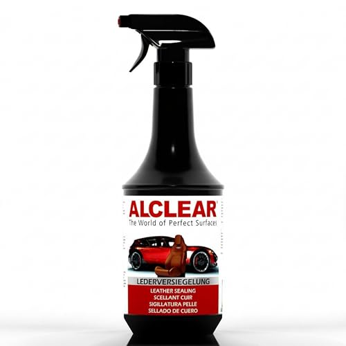 ALCLEAR 721LV Scellant pour cuir et entretien du cuir pour cuir lisse automobile, soin intérieur pour cuir lisse, également parfait pour canapé en cuir, 1 000 ml de scellant avec tête de pulvérisation