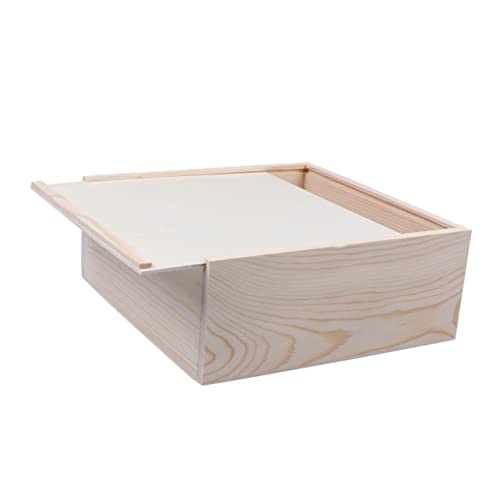 FOMIYES Caja De 1 Pieza Titular De La Joyería Favor Se Deslizó Envoltura De Almacenamiento Cajas De Recuerdos Presente Pequeño Crear Mini Rectángulo Caso Sin Pintar Tapa De Madera