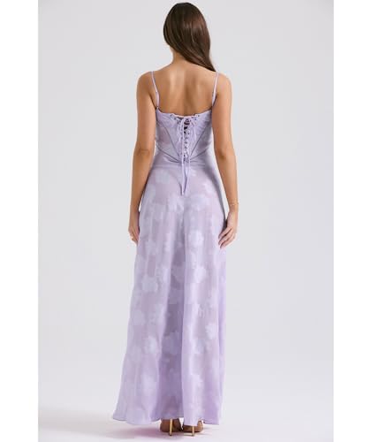 Image of ECDAHICC Women's Summer Boho Cowl Neck Floral Cocktail Party Maxi Dresses High Waist Ruffled Beach Sundress