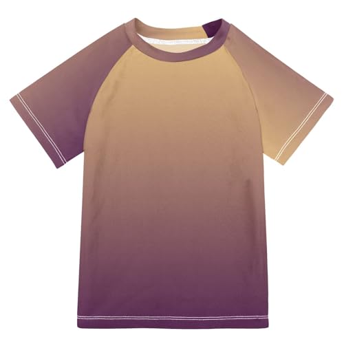 Kids Bathing Suit Short Sleeve Little Girls Swimsuit 3T Brown Gradient