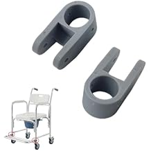 2 Pack Bedside Commode Chair Footrest Clamp Mount Joint Replacement Legrest Bracket Clips for Shower Commode Wheelchair Bedside Commode Wheelchair Mobile Toilet Shower Stool Foot Rest