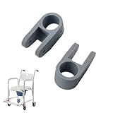 DeaHea 2 Pack Commode Shower Chair Footrests Clamp Mount Replacement Legrest Bracket Clips for Rolling Shower Chair 3-in-1 Shower Commode Wheelchair Rolling Bedside Commode Chair with Wheels Foot Rest