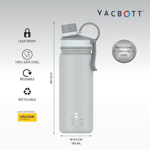 Image of Clay Craft VACBOTT Zing Double Walled 18 Hours Hot and 24 Hours Cold Insulated Flask 780ML, 2 Pcs|Easy to Carry|Gym Bottle|Home|Kitchen|Hiking|Travel Bottle|BIS Certified|1Year Limited Warranty