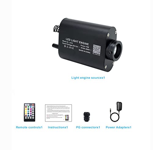 Image of AZIMOM 16W Car Use Sound Activated Fiber Optic Light Box Engine Music Sensor Mode RGBW APP /Remote Control Starlight Engine Driver for Car Indoor Star Lighting Decoration