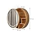 Vicco Badspiegelschrank Silva, Bambus, 50 x 50 cm mit 5 Aufbewahrungsfächern, zur Wandmontage mit integrierter LED-Beleuchtung