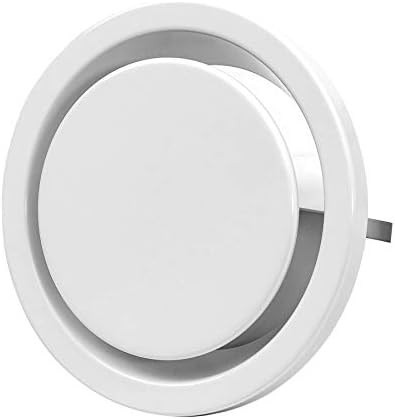 diameter 160mm / 6.3'' Adjustable Diffuser - Air Exhaust Valve - Ventilation Ducting Cover - Metal - White