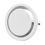 Kein Vergilben / Made in EU Ø 160mm Abluft Tellerventil Abluftventil Stahlblech Weiß Rund für Rohranschluss Ø DIN 160mm