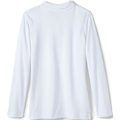 Image of Lands' End School Uniform Girls Long Sleeve Feminine Fit Interlock Polo Shirt