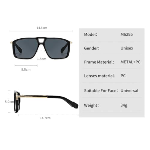 Lunettes de soleil rétro oversize à double pont pour l'été - 2