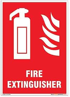 buysafetyposters.com - Fire Extinguisher Sign In English - PVC Sticker - (Portrait A5, 6 inch X 8 inch, Multicolor) Price In India