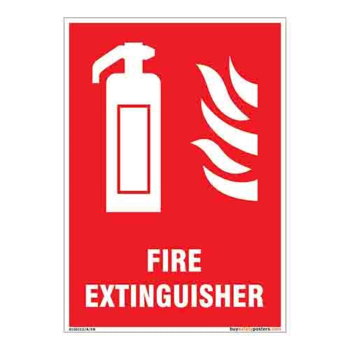buysafetyposters.com - Fire Extinguisher Sign In English - PVC Sticker - (Portrait A5, 6 inch X 8 inch, Multicolor) - Review, Price and Buying Guide