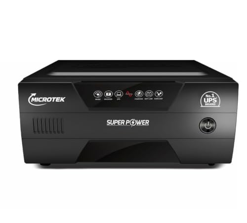 Image of Microtek Super Power NEW 900 Pure Digital Wave Inverter 12V | 800VA /675W Home UPS Inverter | Intelligent CCCV Charging | Supports Tubular, Flat Plate & SMF Battery | 3 Years Warranty