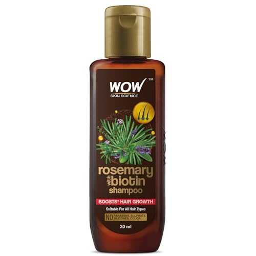 WOW Skin Science Rosemary & Biotin Hair Growth Shampoo | Prevents Breakage & Split Ends | Adds Shine to Dull Hairs | 30ml