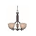 Lite Source LS-19289CP/BRZ Nita 5-Lite Ceiling Lamp, Copper Bronze with Woven Pattern Glass