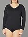 Kanu Surf Women's Plus-Size Solid UPF 50+ Long Sleeve Swim Shirt Rashguard, Black, 3X