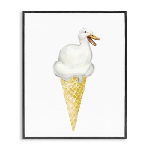 Duck Ice Cream Cone Pop Art, 24 x 30 Inch Framed Giclée Print