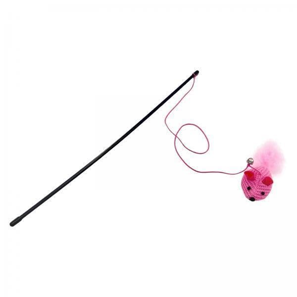 perfk 2X Juguete Interactivo para Gatos, Cuerda de 57cm, Divertido, Ejercitador, Gato, Juguetes de Plumas, Varita de Juguete para