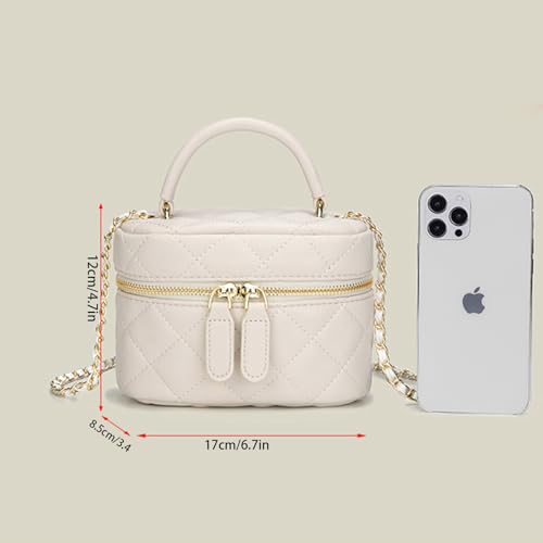 Mini Quilted Square Box Bag Crossbody Handbag With Metal Chain Strap for Women2