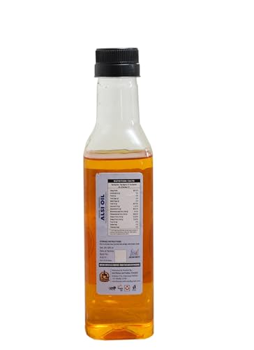Image of SARV MATRIKAA Wood Pressed Alsi Oil 500ml | Cold Pressed Flaxseed Oil | 100% Pure & Natural | Edible Grade | No Preservatives | Omega 3 Rich | For Cooking, Skin & Hair Care