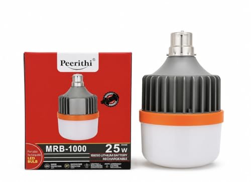 Image of 25W Rechargeable Inverter LED Bulb | Emergency Backup Light with Lithium Battery | B22 Base | Auto on during Power Cut | Energy Saving for Home & Office