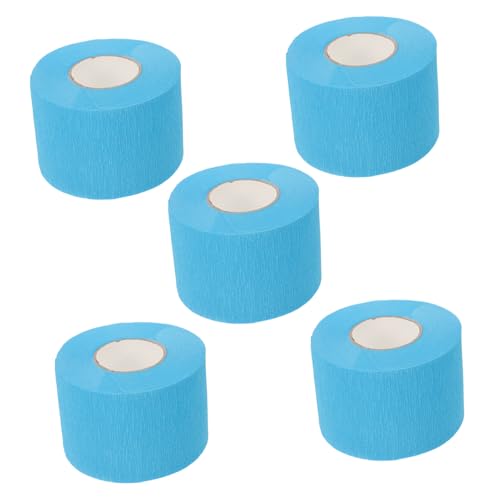 PACKOVE 5ロール 使い捨てスカーフ紙 包む 首 ヘアカット用ネックストリップ サロンネックバンド ヘアカットネックバンド サロン理髪 ネック Sky-blue