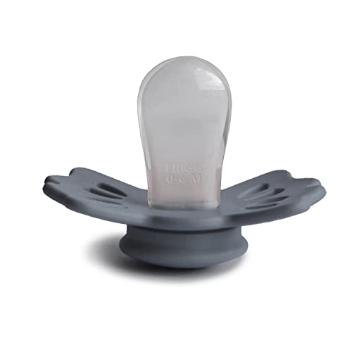 Image of FRIGG Lucky Symmetrical SilkySoft Silicone Baby Pacifier | Made in Denmark | BPA-Free (Sage /Great Gray 0-6 Months)