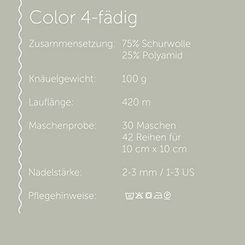 Regia 4-Ply Colour 9801269 Hand Knitting Yarn, Sock Yarn, 100 g Ball, 75% New Wool, 25% Polyamide, Ski uetze, 16 x 9 x 9 cm - Image 4