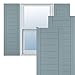 Ekena Millwork TFP001HF18X061SB True Fit PVC Horizontal Slat Framed Modern Style Fixed Mount Shutters, (Per Pair-Hardware Not Included), 18"W x 61"H, Peaceful Blue