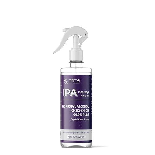 Image of OTICA 99% Isopropyl Alcohol (IPA) | Pure Rubbing Isopropanol for Cleaning Electronics, Surfaces, Medical, Technical Use, Glass, De-icer, Painting & More | Pure without mixing (250 ml (Pack of 1))