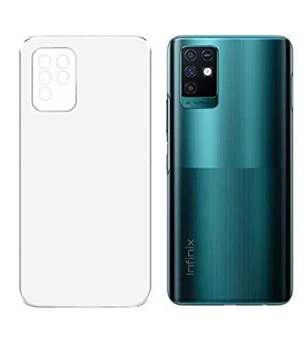 Image of Soft Flexible Silicone Bumper Back Cover Compatible with Infinix Note 10 Pro, Transparent Case + Screen Guard