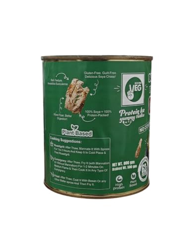 Image of MISTER VEG SOYA Chaap | High Protein Plant-Based SOYA Sticks | Ready to Cook Vegetarian Meat Alternative | Suitable for Tandoori, Curry & Grill Recipes | 500Gm - Pack of 1