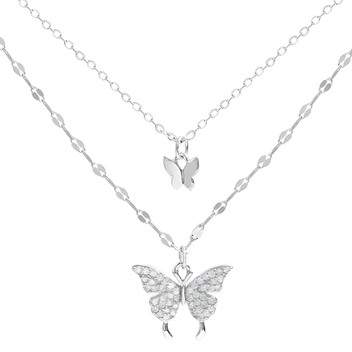 LuLiyLdJ Schmetterling Halskette Damen, Halskette Edelstahl...