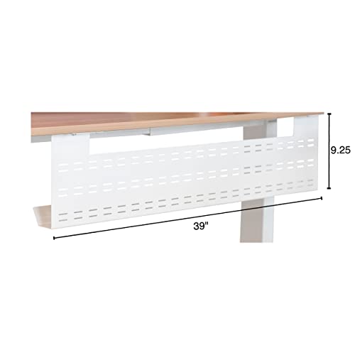 Image of Stand Up Desk Store Under Desk Cable Management Tray Horizontal Computer Cord Raceway and Modesty Panel (White, 39 inch)