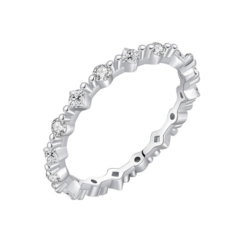 Bague de fiancaille or blanc 14K et moissanite de prestige