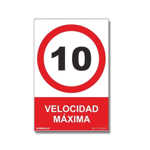 Señal Velocidad Máxima 10 Km/H Con Tintas Uv | Adhesivos De Vinilo - 100 X 150 Mm En Oferta Normaluz Rd46677 - Señal Adhesiva Velocidad Máxima 10 Adhesivo De Vinilo 10X15 Cm Con Cte, Ripci