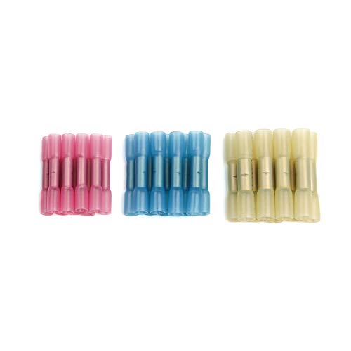 100Pcs Electrical Wire Splice Cable Crimp Terminals Connectors AWG 22-10 Waterproof Heat Shrink Butt Connectors Kit