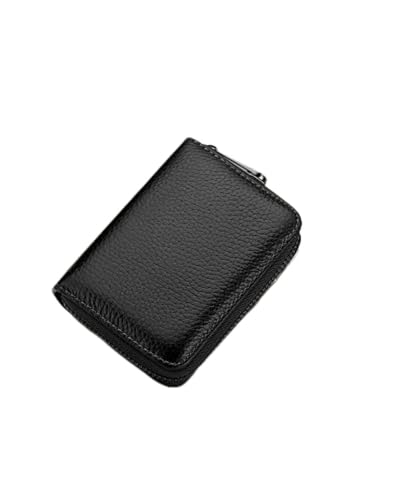 Capa elegante para cartão de crédito, carteira versátil com zíper e 12 compartimentos para cartão, carteira pequena para homens e mulheres, Preto, Small, Tendência