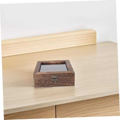 VALICLUD Vitrina de Madera Rústica para Exhibición de Especímenes de Insectos con Tapa Transparente, Caja Rectangular de Paulownia de 15x15x4,5 Cm, Resistente al Polvo, para Decoración - imagen 4