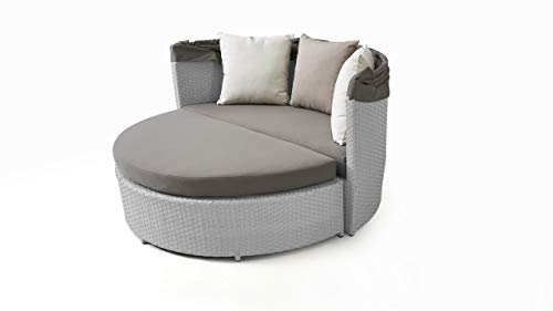 talfa Polyrattan Loungemöbel Sonneninsel in Grau satiniert Moon – Bild 5