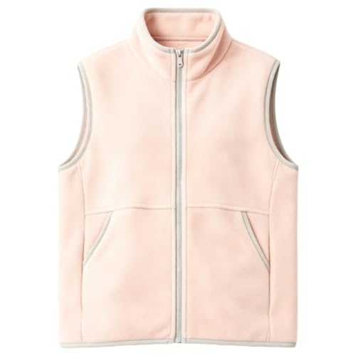 Girls Zip up Fleece Vest Cute Stand Collar Gilet Lightweight Warm Jacket